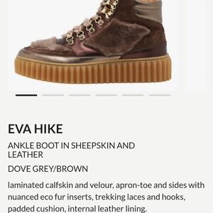 Voile Blanche EVA HIKE Ankle boot in sheepskin and leather Dove grey/Brown